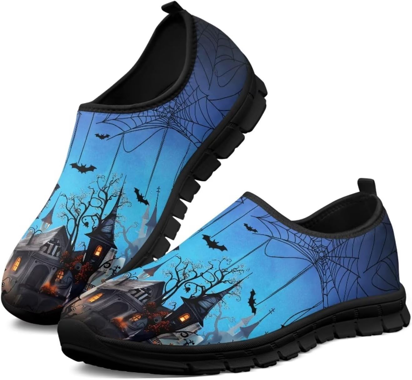 

Мужские повседневные кроссовки без шнурков, низкие спортивные кеды, нескользящие, легкие и комфортные для бега на улице Qoiuvncy, Halloween Castle