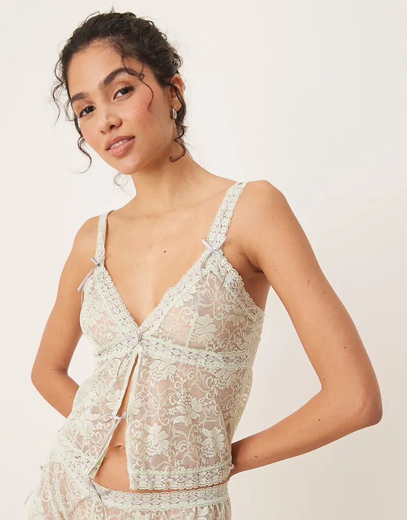 

Топ с резинкой и разрезом ASOS DESIGN Harlow, цвет шалфейно-зеленый