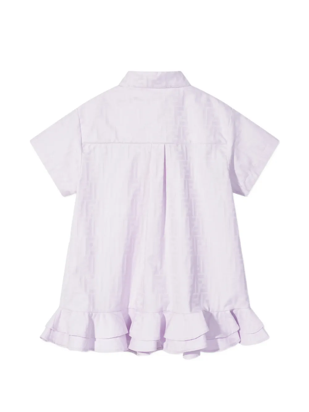 Платье с логотипом и оборчатым карманом Fendi Kids, фиолетовый — фото 2