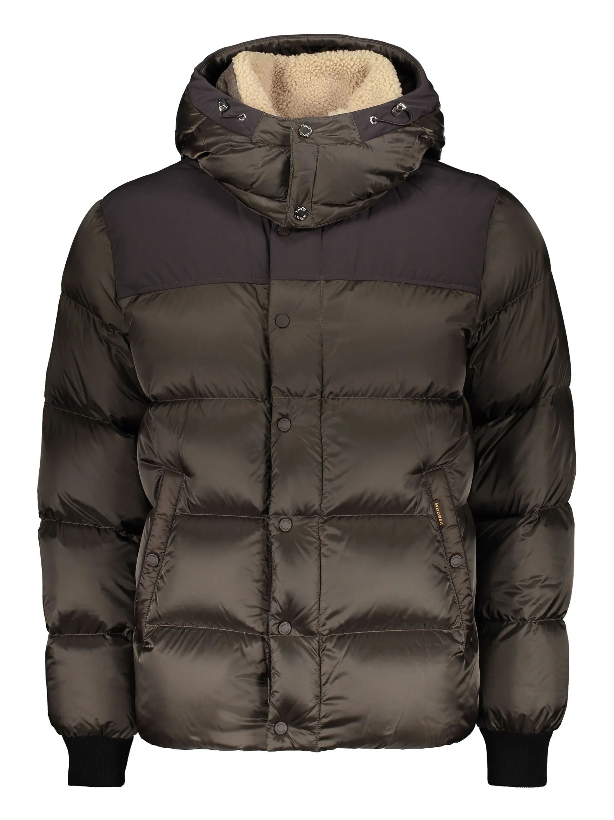 

Пуховик с нашивкой-логотипом Moorer, коричневый