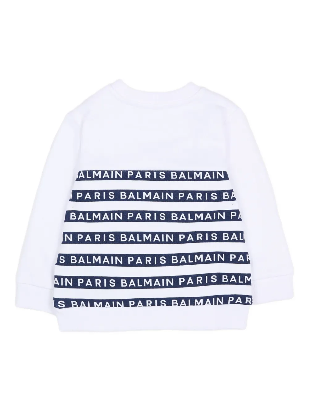 Свитшот на пуговицах с круглым вырезом Balmain Kids, белый — фото 2