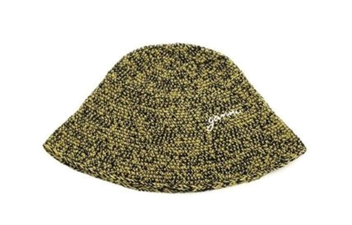 

Вышитая логотипом объемная вязаная шляпа-ведро GANNI