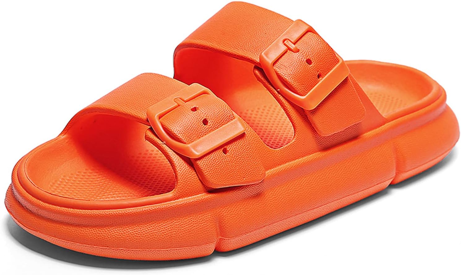 

Детские сандалии Eliogn Slides с подушкой, сланцы EVA с двойной пряжкой, регулируемые, быстро сохнущие для мальчиков и девочек, оранжевый