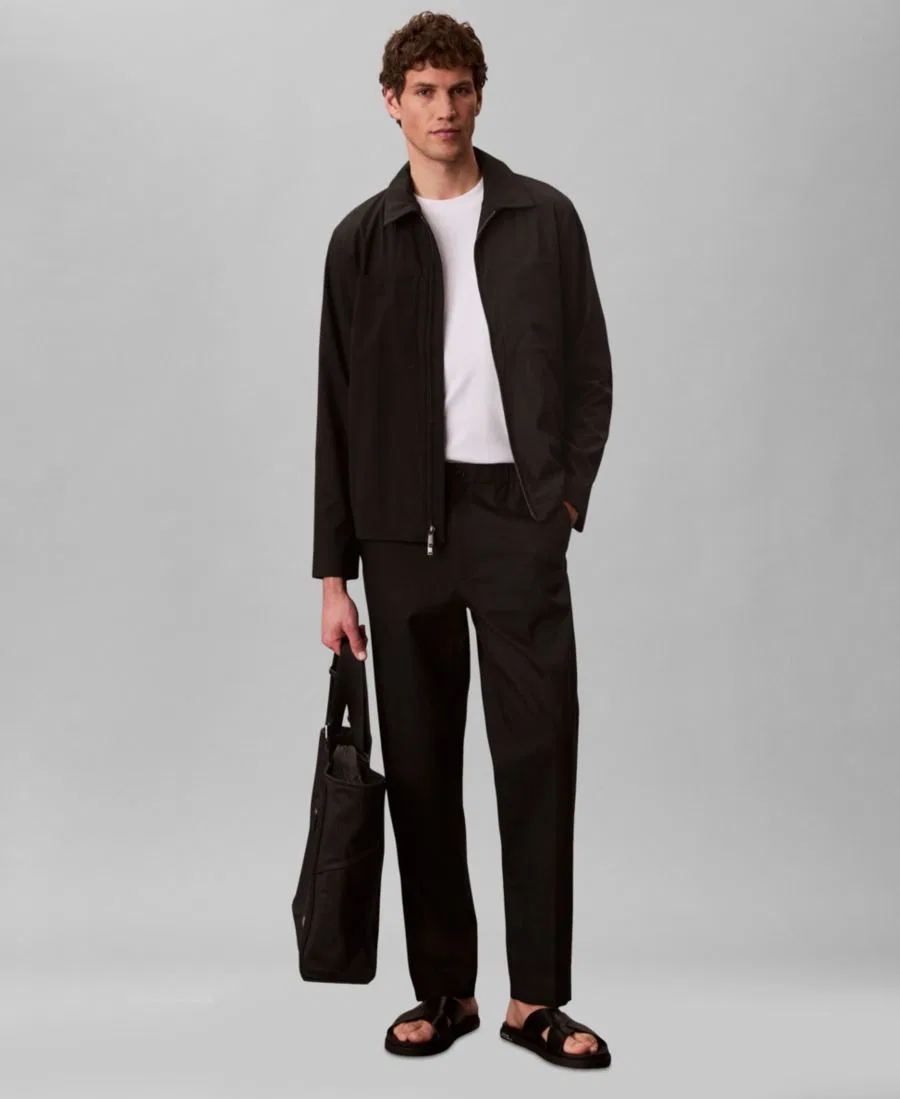 Мужская куртка-блузон из жатого хлопка Calvin Klein, Black