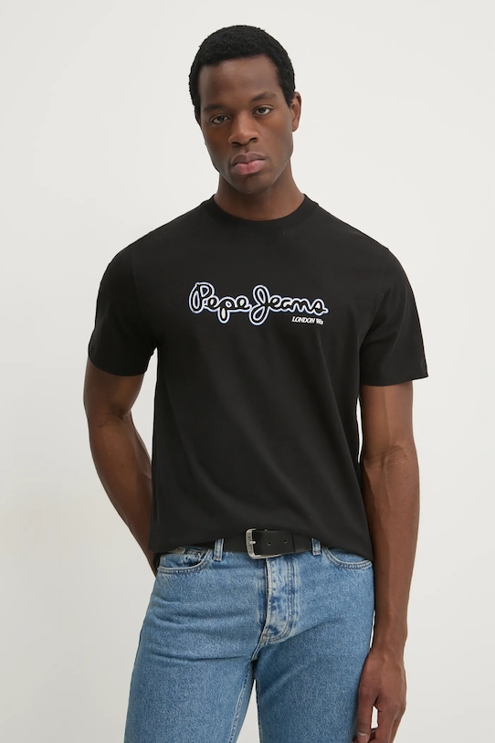

Хлопковая футболка DORIAN TEE Pepe Jeans, черный