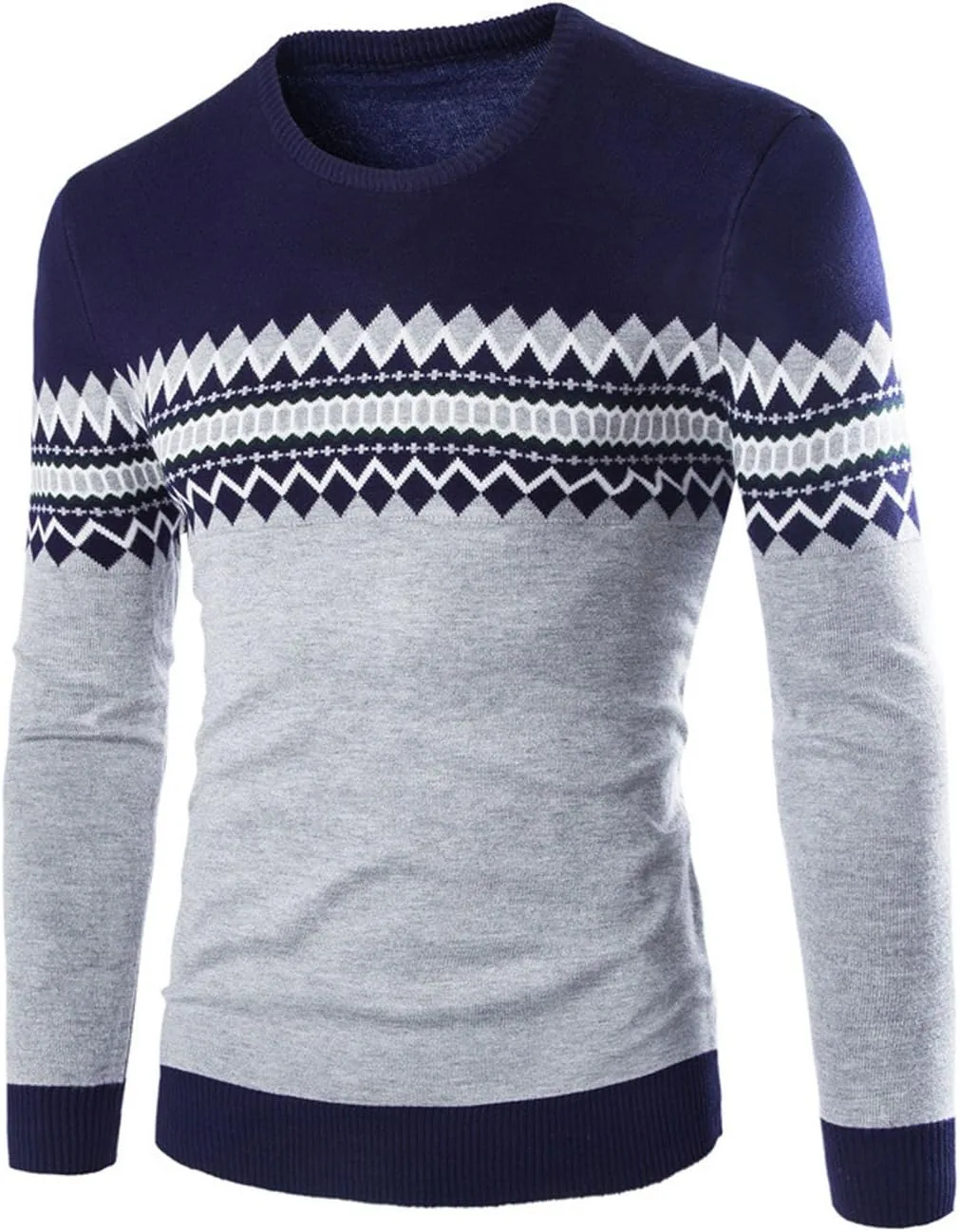 

Мужской свитер с геометрическим принтом Jueshanzj