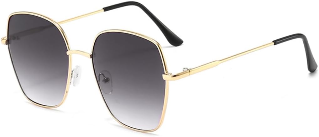 

Женские солнцезащитные очки высокого класса, компактные, модные, с защитой от УФ-излучения, градиентная оправа 2025, большая металлическая оправа (двойные серые вставки) YHNNH, Double Gray Slices