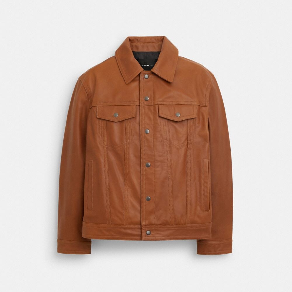 

Куртка COACH Leather Trucker, цвет Rust