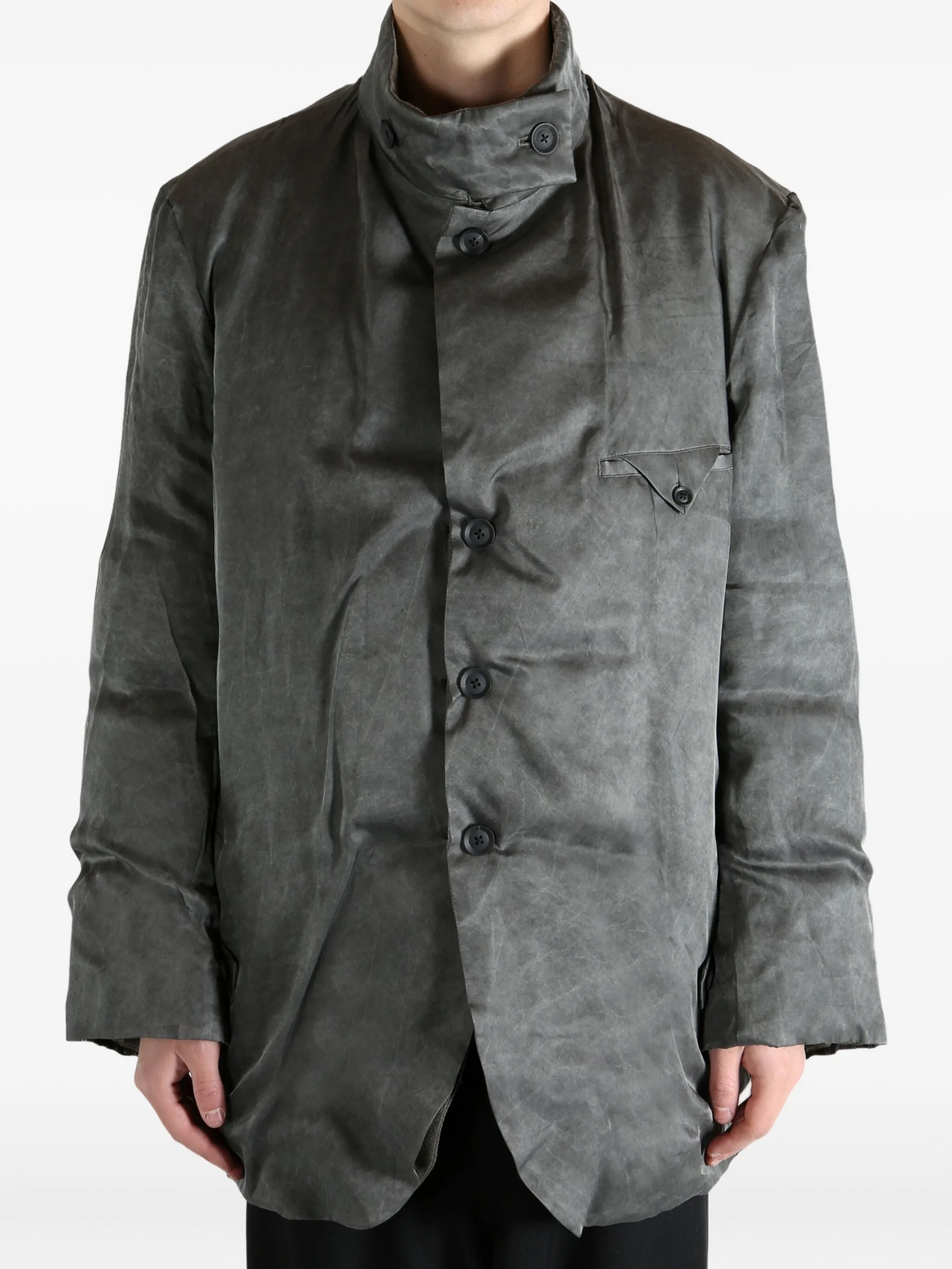 Утепленная дизайнерская куртка с подкладкой Yohji Yamamoto, серый — фото 3