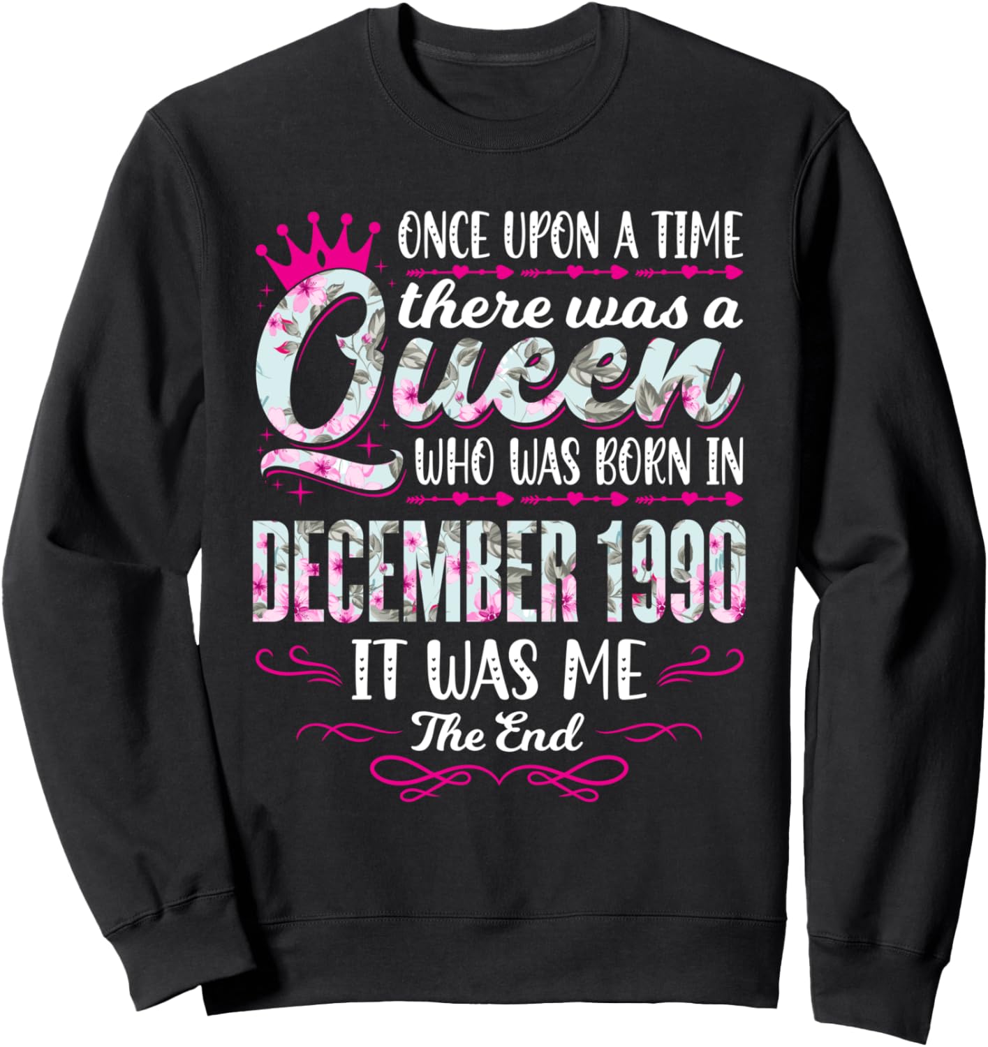 

Queen, родившаяся в декабре 1990 года - Милая толстовка в честь 34-летия девушки 34Th Girl Birthday Party Apparel, черный