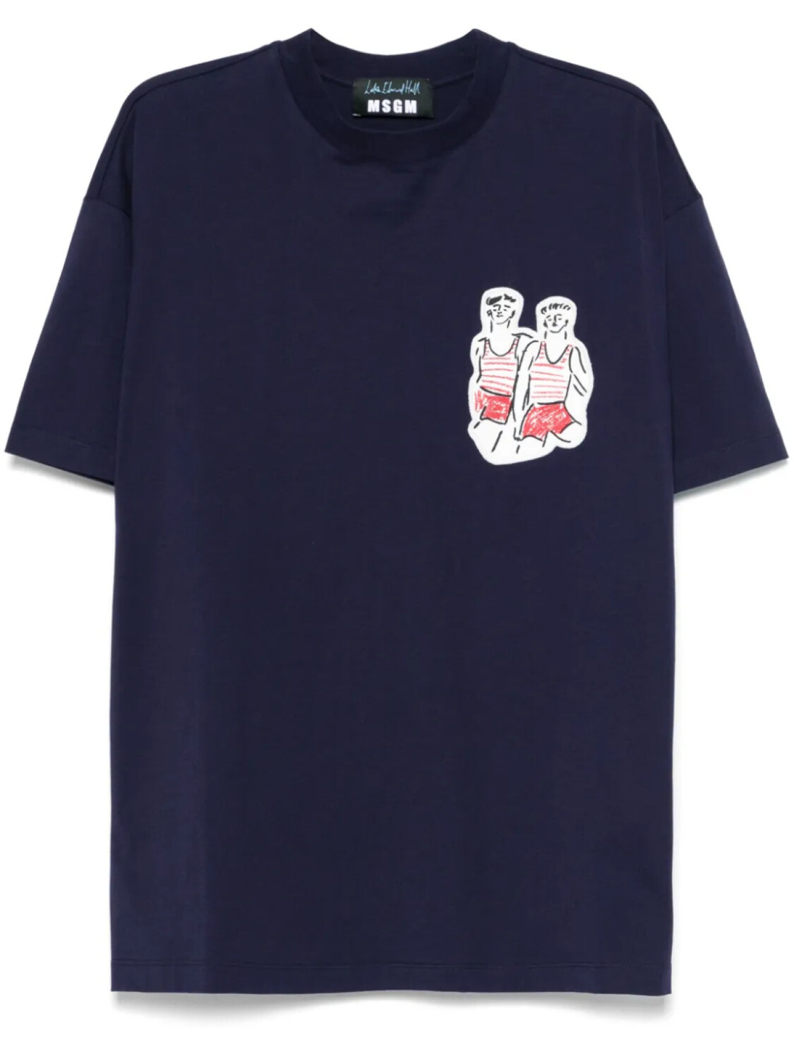

MSGM футболка Sailors in Love из коллаборации с Luke Edward Hall, синий