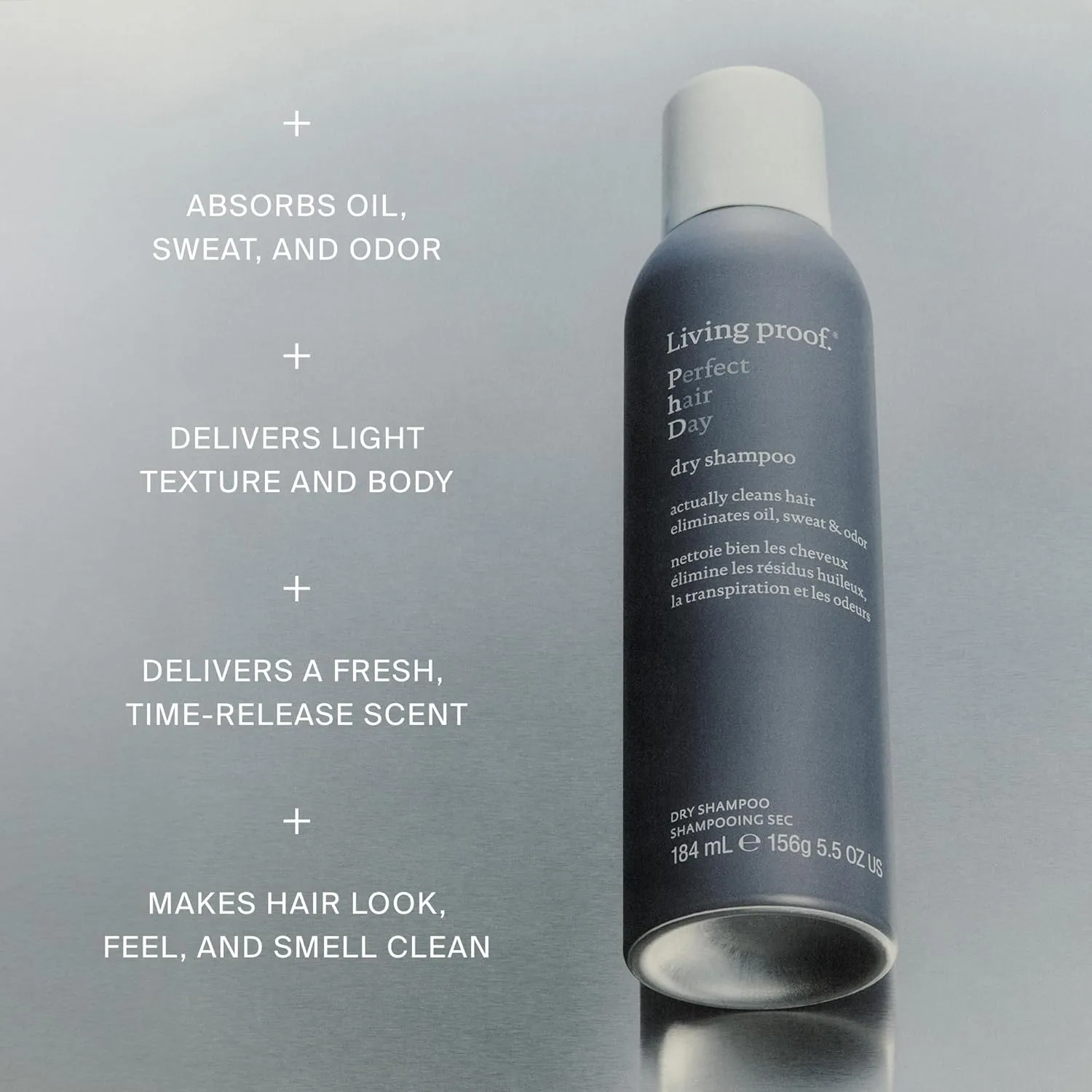 Сухой шампунь Living Proof Perfect Hair Day - впитывает жир, пот, запах, очищает волосы, обладает свежим ароматом, детоксифицирует кожу головы. Подходит для женщин и мужчин. 311.85 г (2 шт.) — фото 3