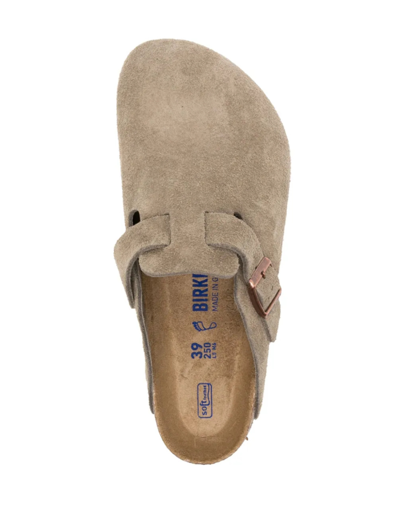 Бостонские замшевые тапочки Birkenstock, коричневый — фото 4