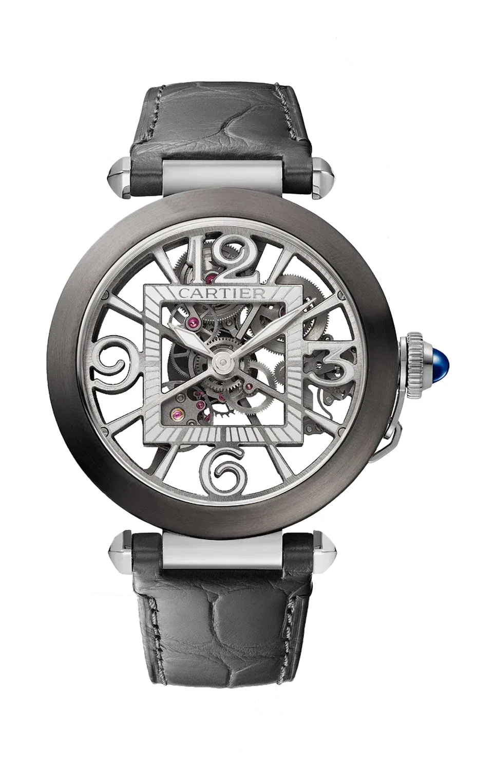 PASHA DE CARTIER, 41 ММ, СТАЛЬ, СКЕЛЕТОНИЗИРОВАННЫЕ, АВТОМАТИЧЕСКИЕ - WHPA0017, черный