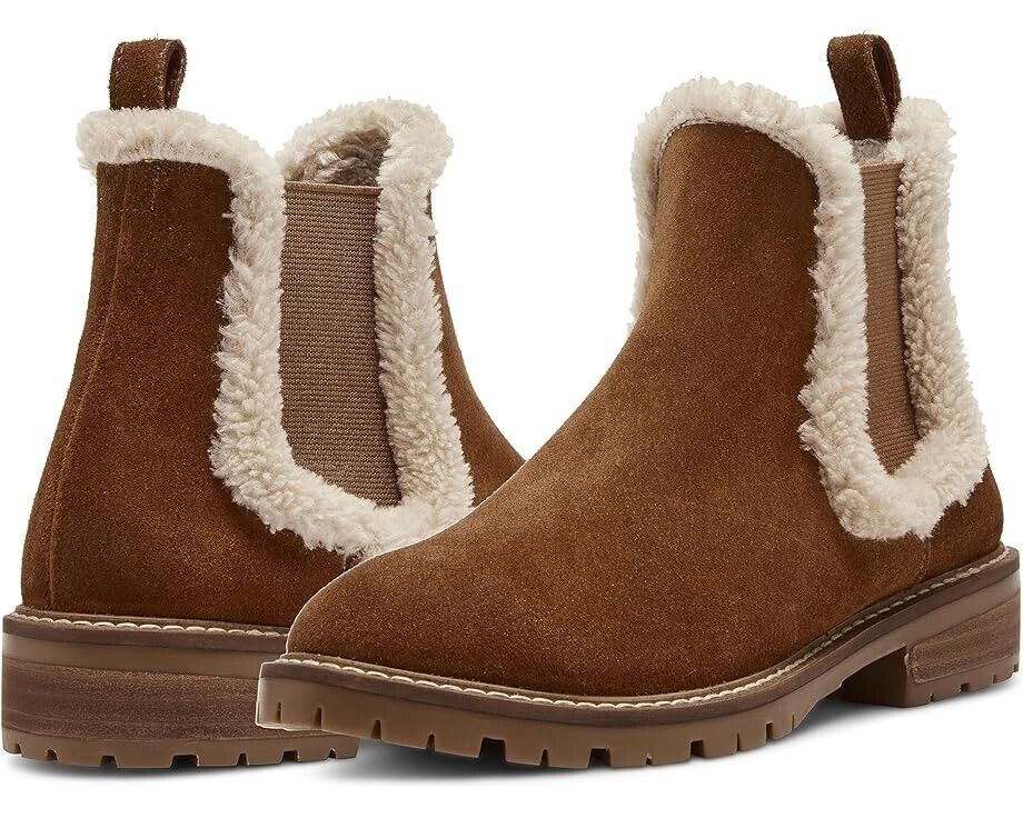 Женские ботинки челси Steve Madden Leopold замшевые с искусственным мехом, коричневый
