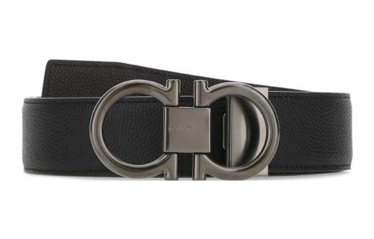 

Двусторонний и регулируемый ремень Gancini Ferragamo, черный