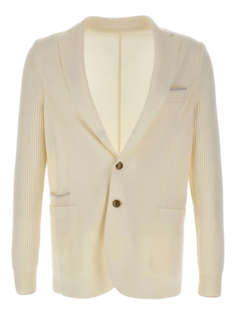 

Пиджак с накладками на локтях из ребристой ткани Eleventy, нейтральный