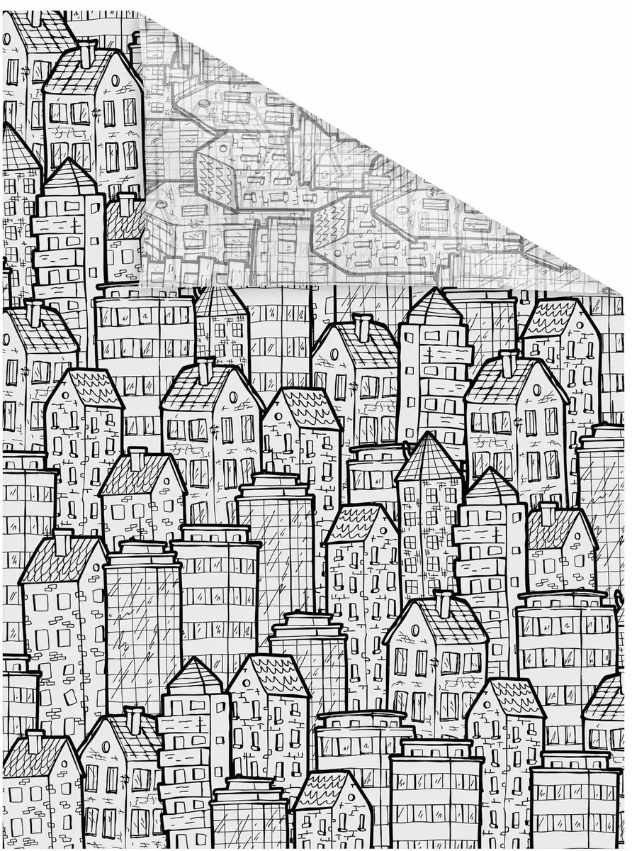 

LICHTBLICK ORIGINAL оконная пленка "City", 1 шт., непрозрачная, структурированные клейкие точки, самоклеящаяся, защита конфиденциальности 100х180 см, черно-белый