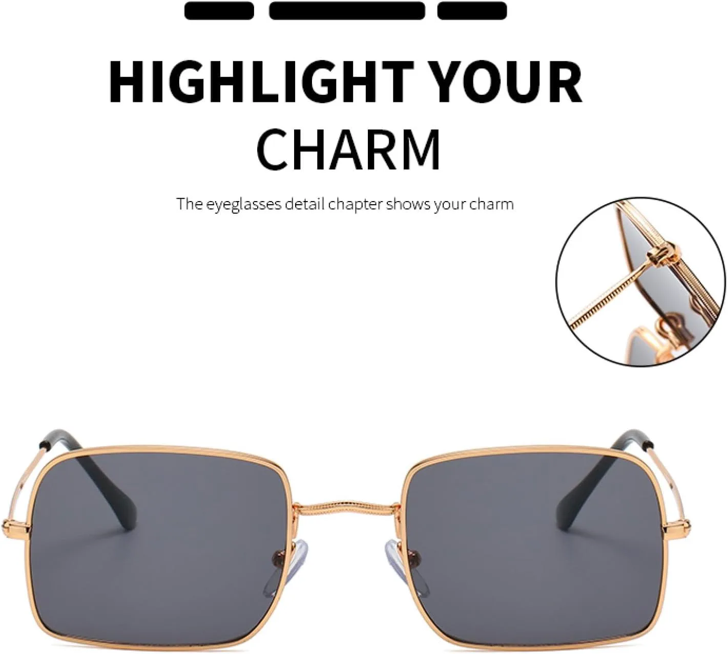 

Классические солнцезащитные очки в прямоугольной оправе для женщин и мужчин, с градиентным покрытием из сплава, в винтажном стиле для вождения TVTBBVV, Gold Brown