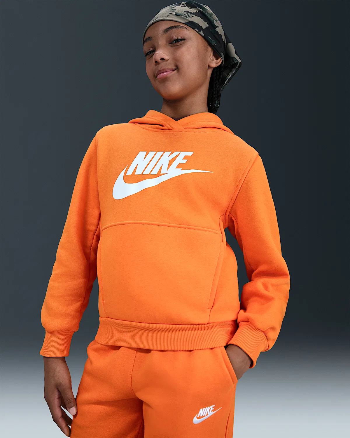 Детская худи Nike Sportswear Club Fleece, Bright Ceramic/White — фото 2