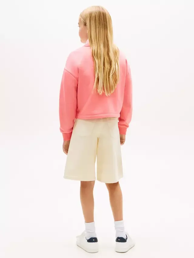 Детская хлопковая толстовка с логотипом и блестками Tommy Hilfiger, Pink — фото 3