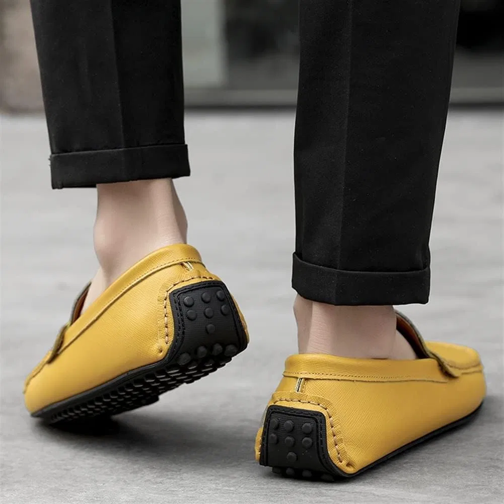Мужские лоферы, натуральная кожа, Penny Loafer, золотой PUGHGAETZF — фото 4