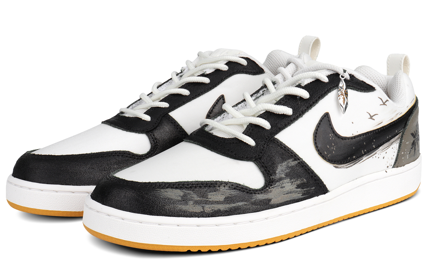 Nike Кроссовки для скейтбординга Court Borough Abrasion Resistant низкие мужские Black White Brown — фото 4