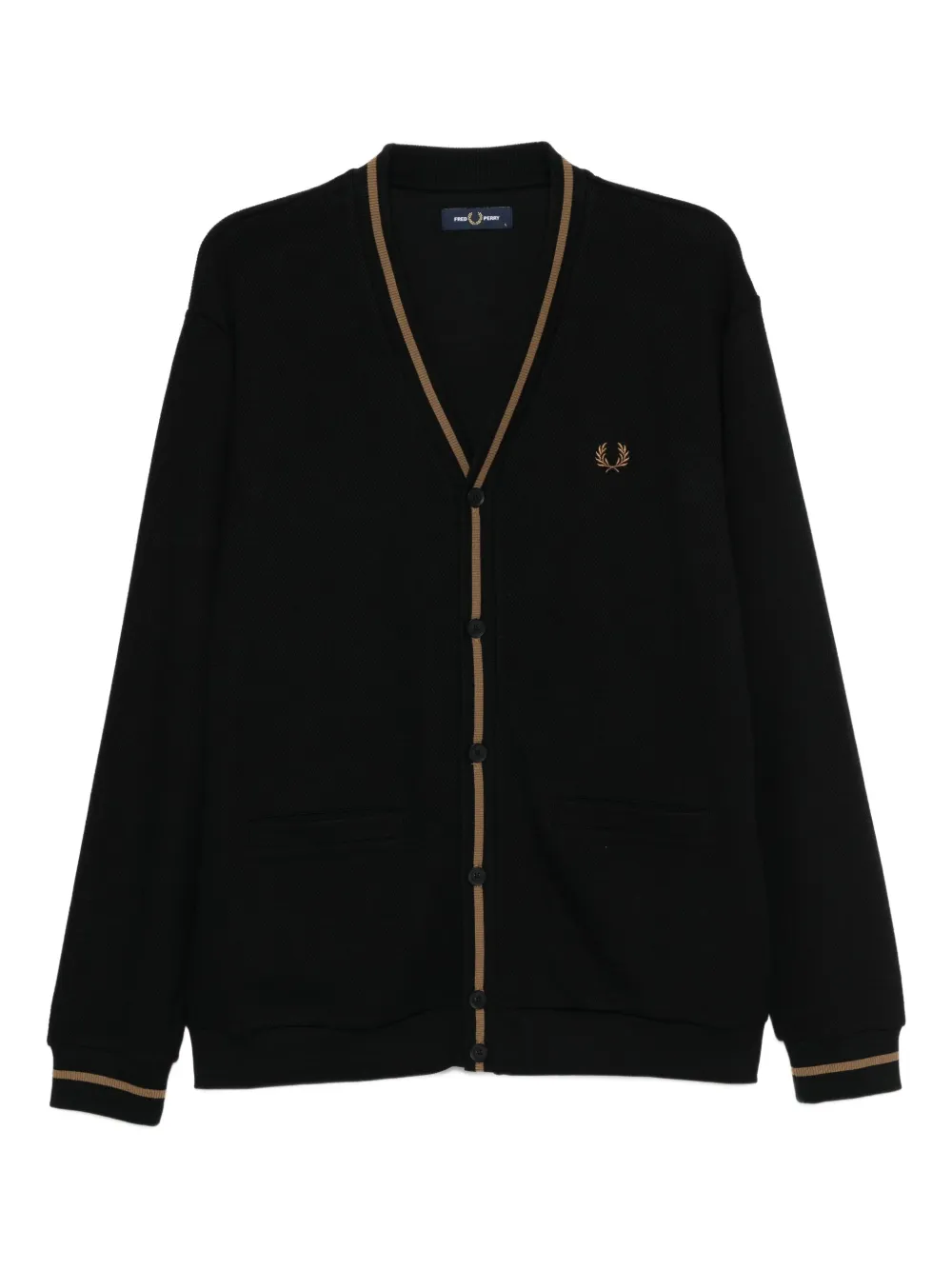

Кардиган с вышитым логотипом Fred Perry, черный
