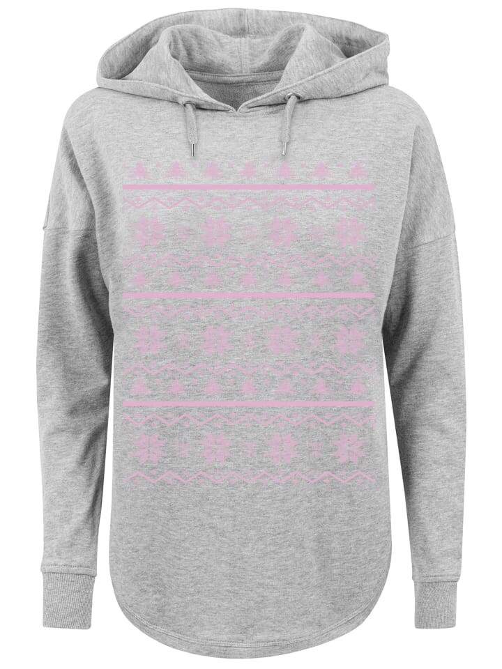 

Пуловер F4NT4STIC Oversized Scandinavian Rosa Muster Weihnachten, серый