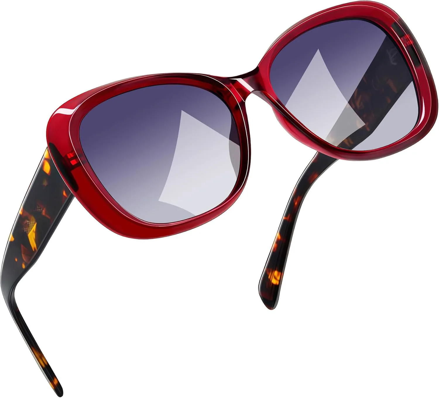 

Солнцезащитные очки Joopin Oversized из ацетата с поляризацией и защитой от УФ-излучения, модные очки-бабочки для женщин, Wine Red Frame Gradual Blue Lens