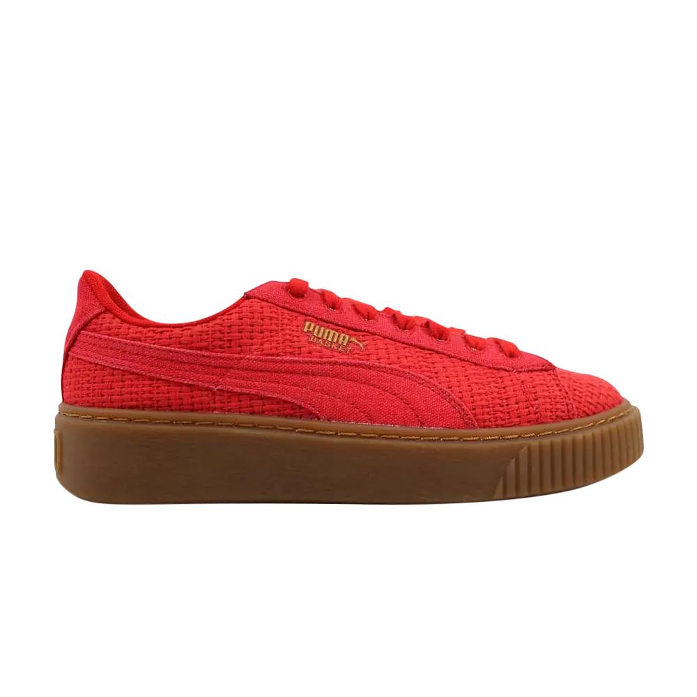 Кроссовки Wmns Basket Platform Woven Puma, красный