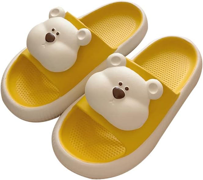 

Милые шлепанцы с мультяшным медведем, быстросохнущие Ceinom, желтый
