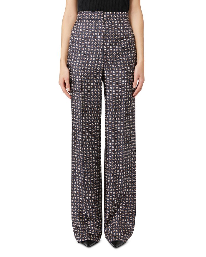 

Шелковые брюки Fauna Max Mara Studio, синий