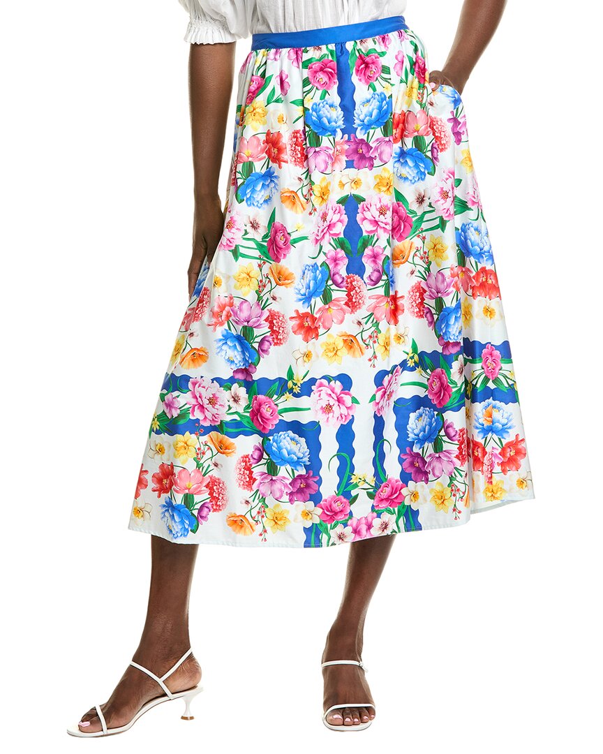 

Элли Тахари Марсис Принтованная юбка Elie Tahari, белый