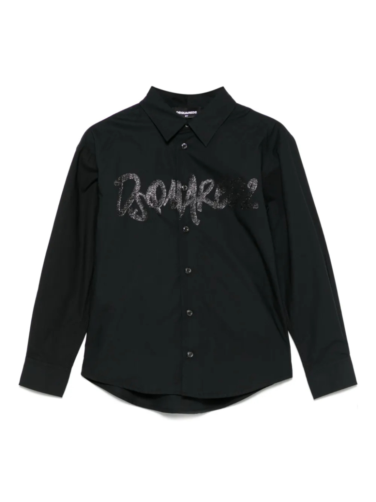 

Рубашка с блестящим логотипом DSQUARED2 KIDS, черный