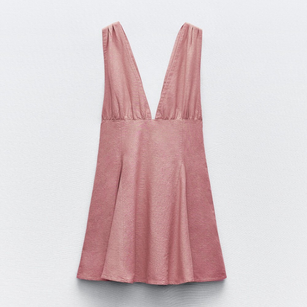 

Платье Zara Short With Ties, розовый