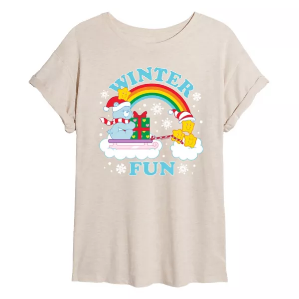 

Футболка большого размера с изображением медведей-заботников для юниоров, зимнее веселье Licensed Character, бежевый