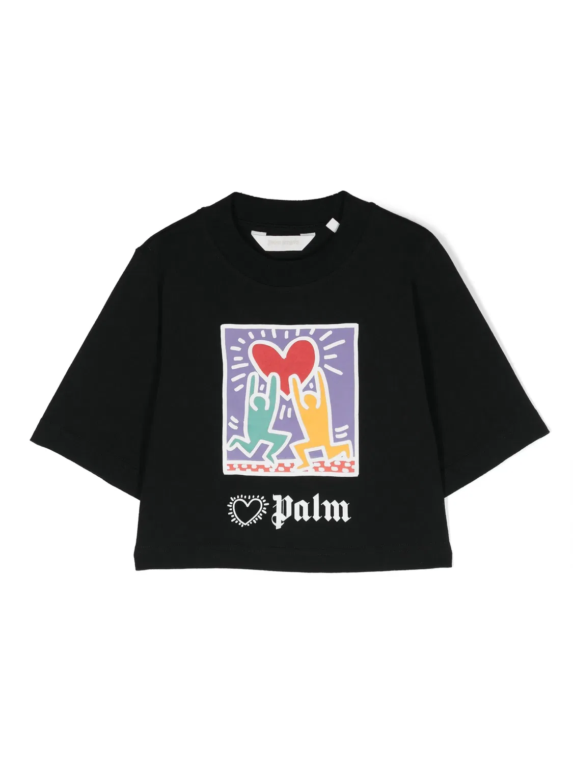 Укороченная футболка из коллаборации с Keith Haring Palm Angels Kids