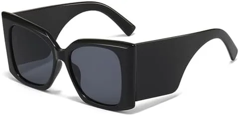 

Солнцезащитные очки большого размера для женщин, для мужчин с широкими дужками, для путешествий, мужские и женские, ретро, ​​UV400 (2027 год) MTZJH, Black