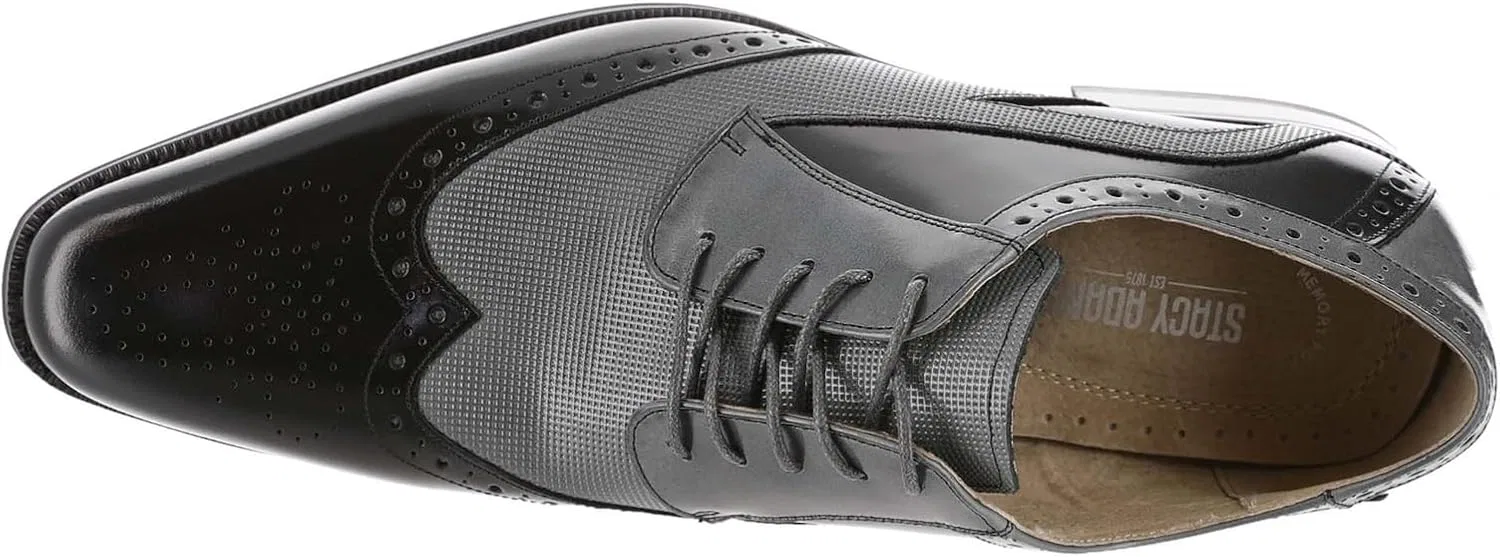 Мужские оксфордские туфли Stacy Adams Ivingale Wingtip на шнурке, черный/серый — фото 2