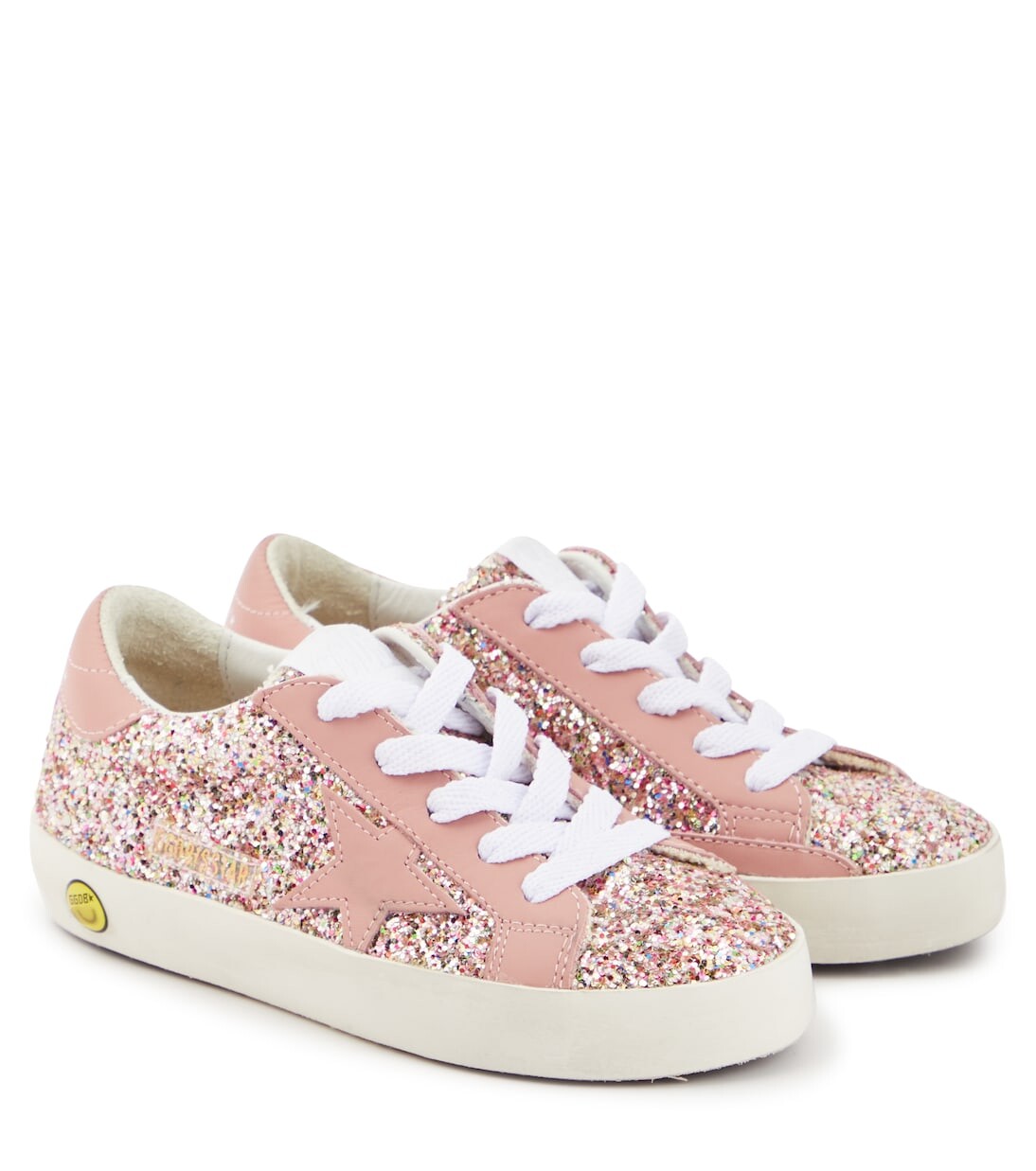 

Кроссовки super-star с блестками и кожей Golden Goose, розовый