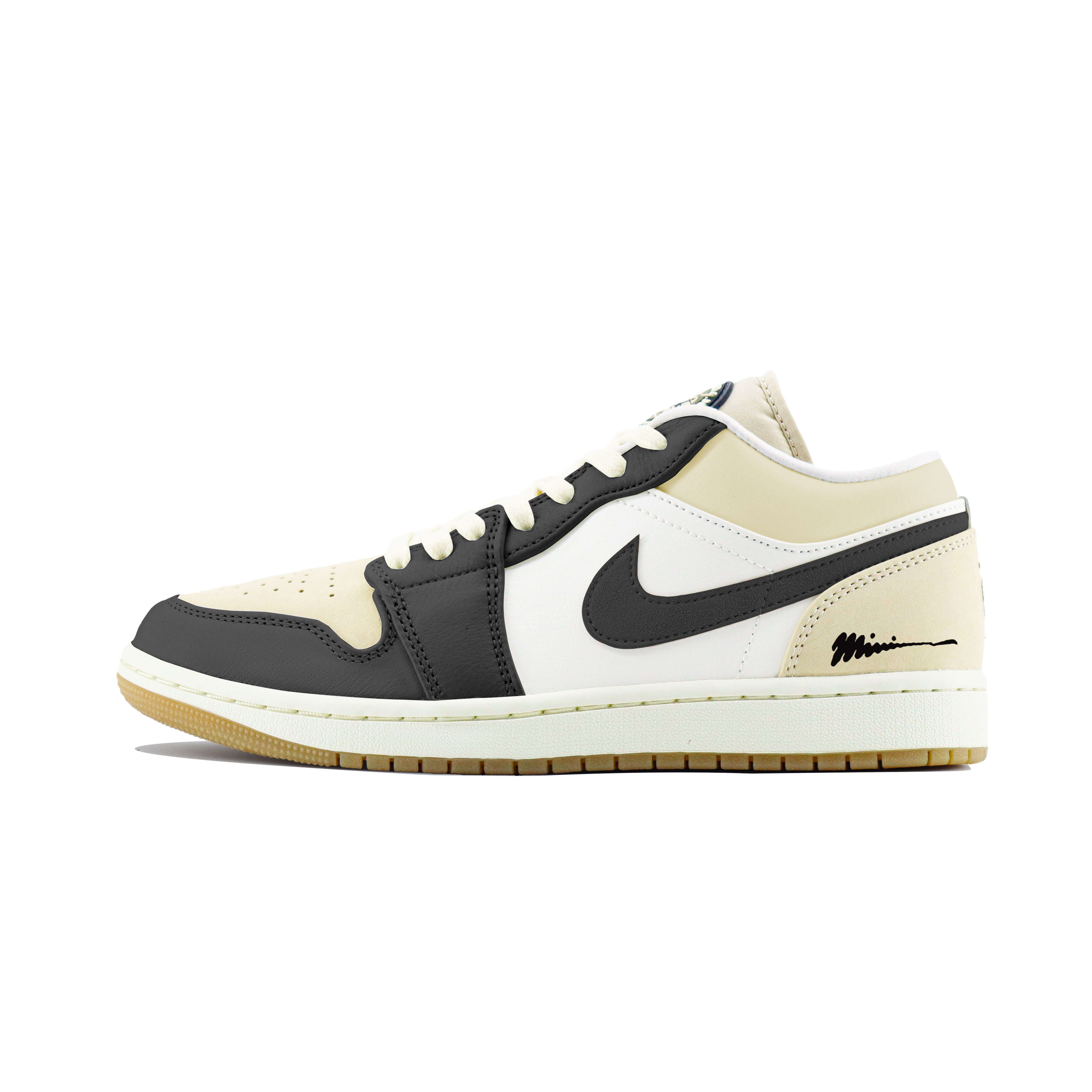 

Jordan Баскетбольные кроссовки Air 1 Low Dongdan, износостойкие, винтажные, белые, коричневые