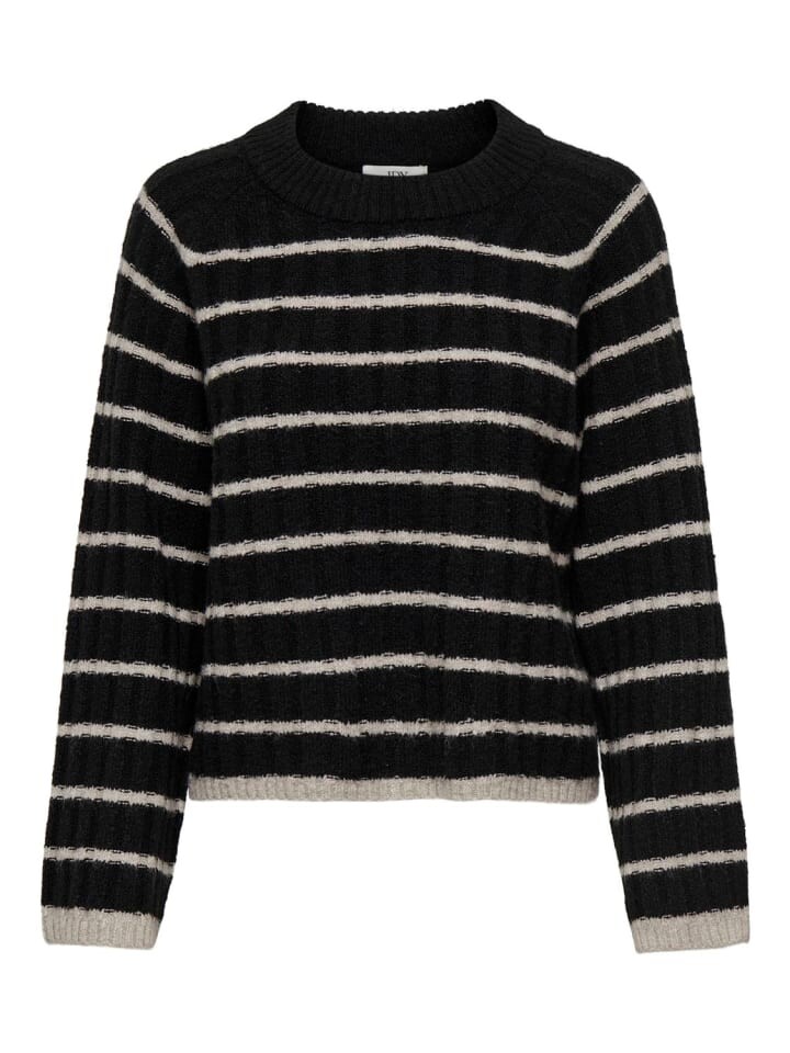 

Пуловер JACQUELINE de YONG Strickpullover Weich Rundhals Raglan-Ärmel, черный
