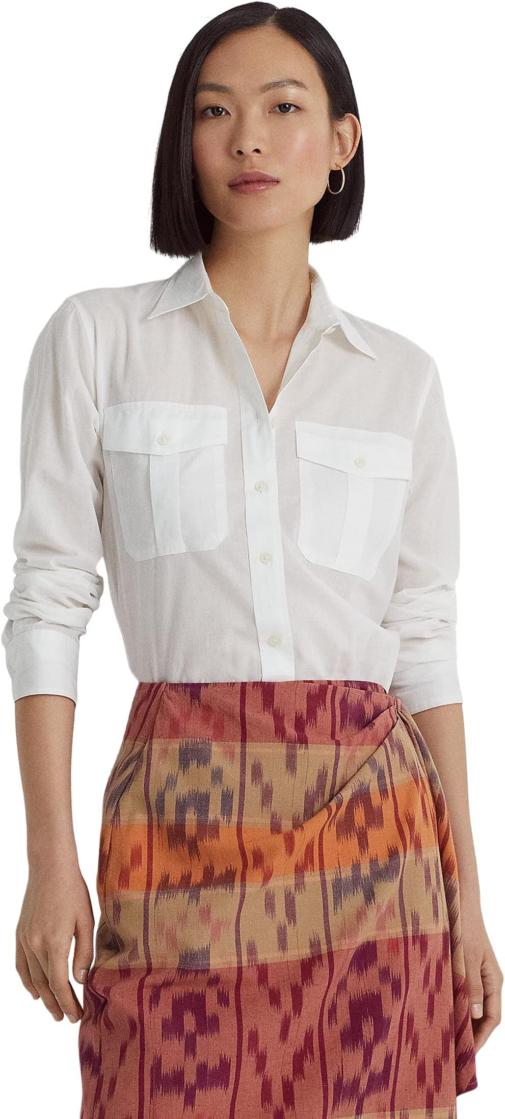 

Рубашка Lauren Ralph Lauren Cotton Voile Shirt, белый