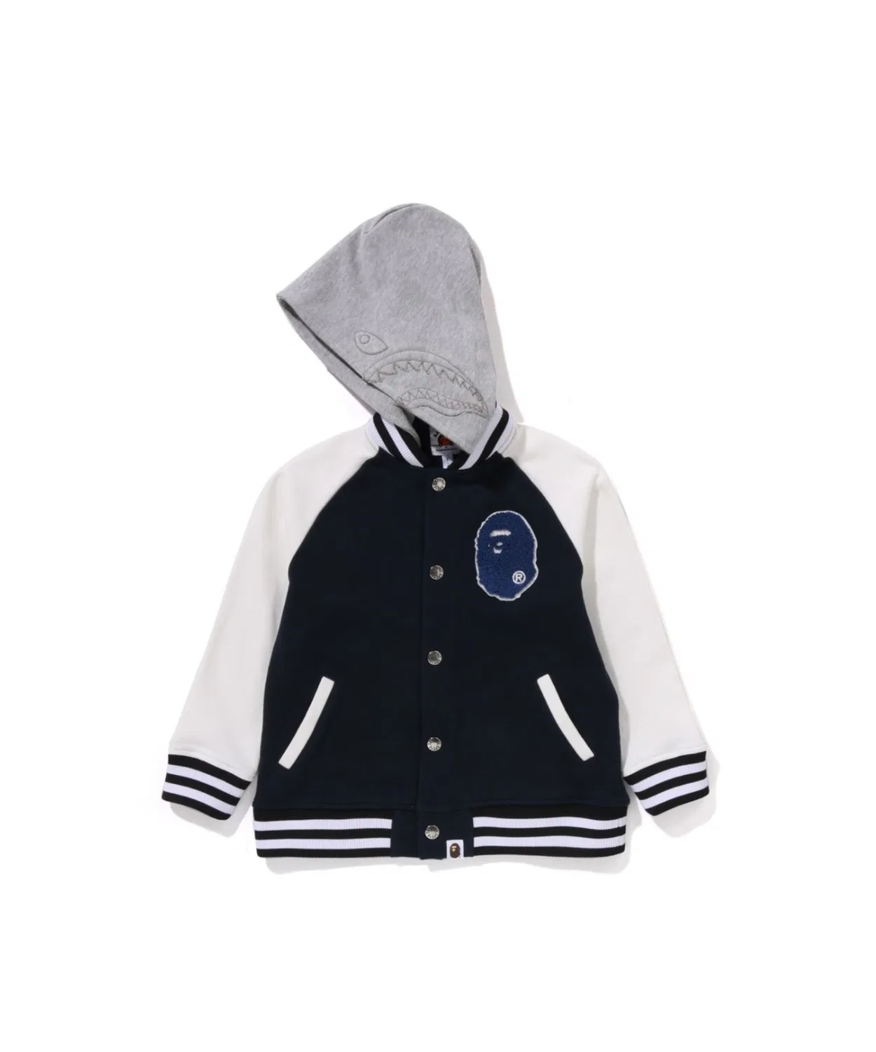 Худи-куртка Varsity Jacket с капюшоном BAPE Shark, хлопок, красный — фото 2