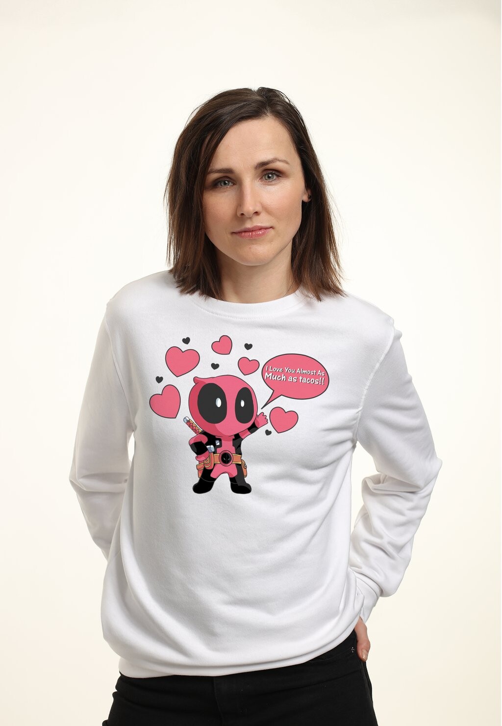 

Толстовка DEADPOOL LOVE TACOS Marvel, белый