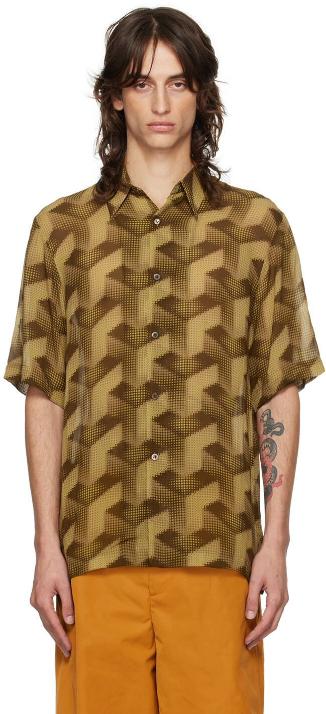 

Рубашка с принтом цвета загара Dries Van Noten