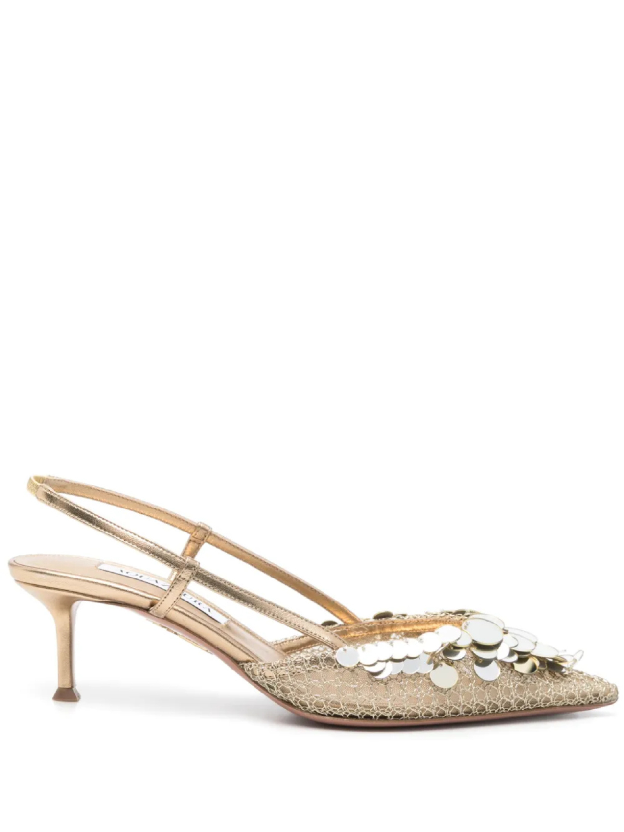 Aquazzura туфли Can Can 50 с ремешком на пятке, золотой