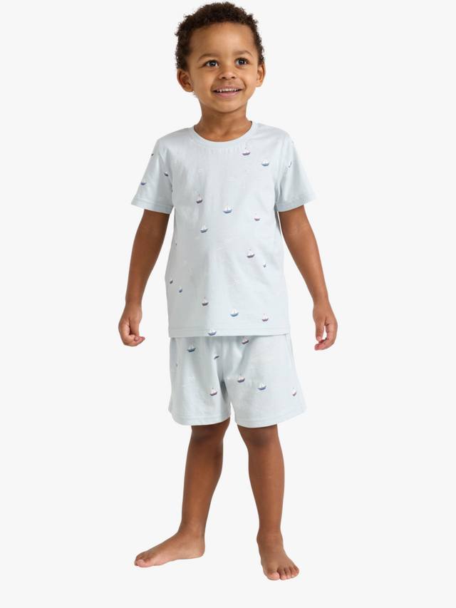 

Детский хлопковый комплект пижамы с принтом парусника Lindex, Dusty Blue