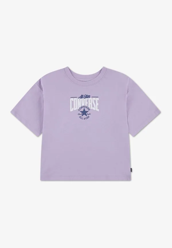 Футболка с принтом в виде множества ярких цветов. Converse, Lavender Latte